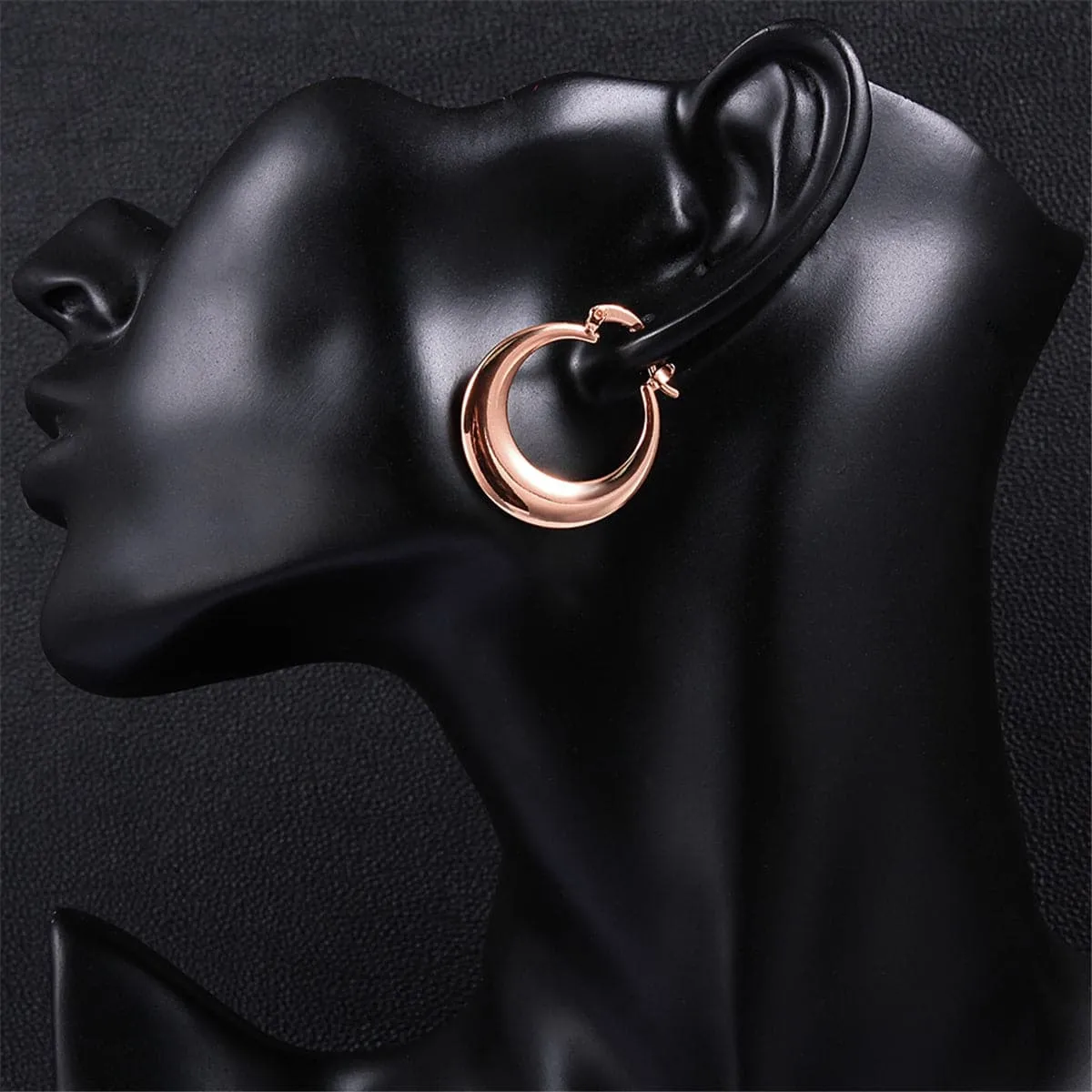 18K Rose Gold-Plated Smooth Hoop Earrings