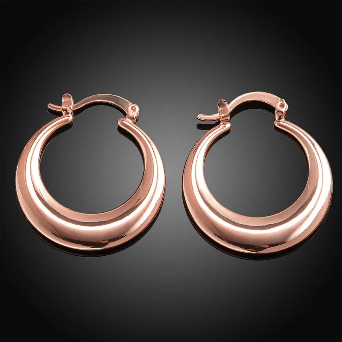 18K Rose Gold-Plated Smooth Hoop Earrings