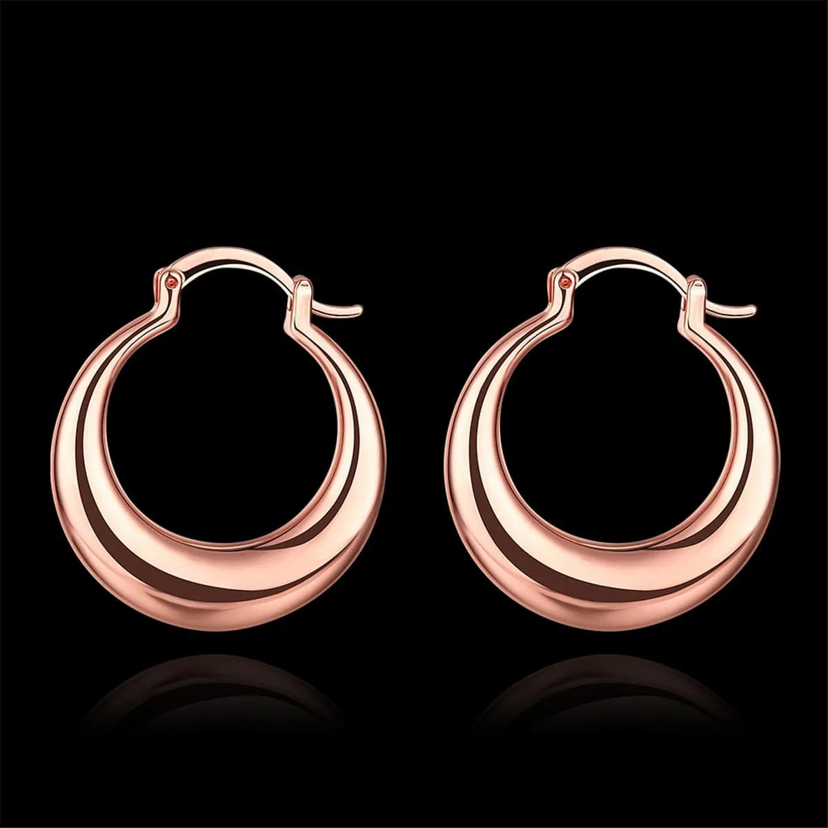 18K Rose Gold-Plated Smooth Hoop Earrings