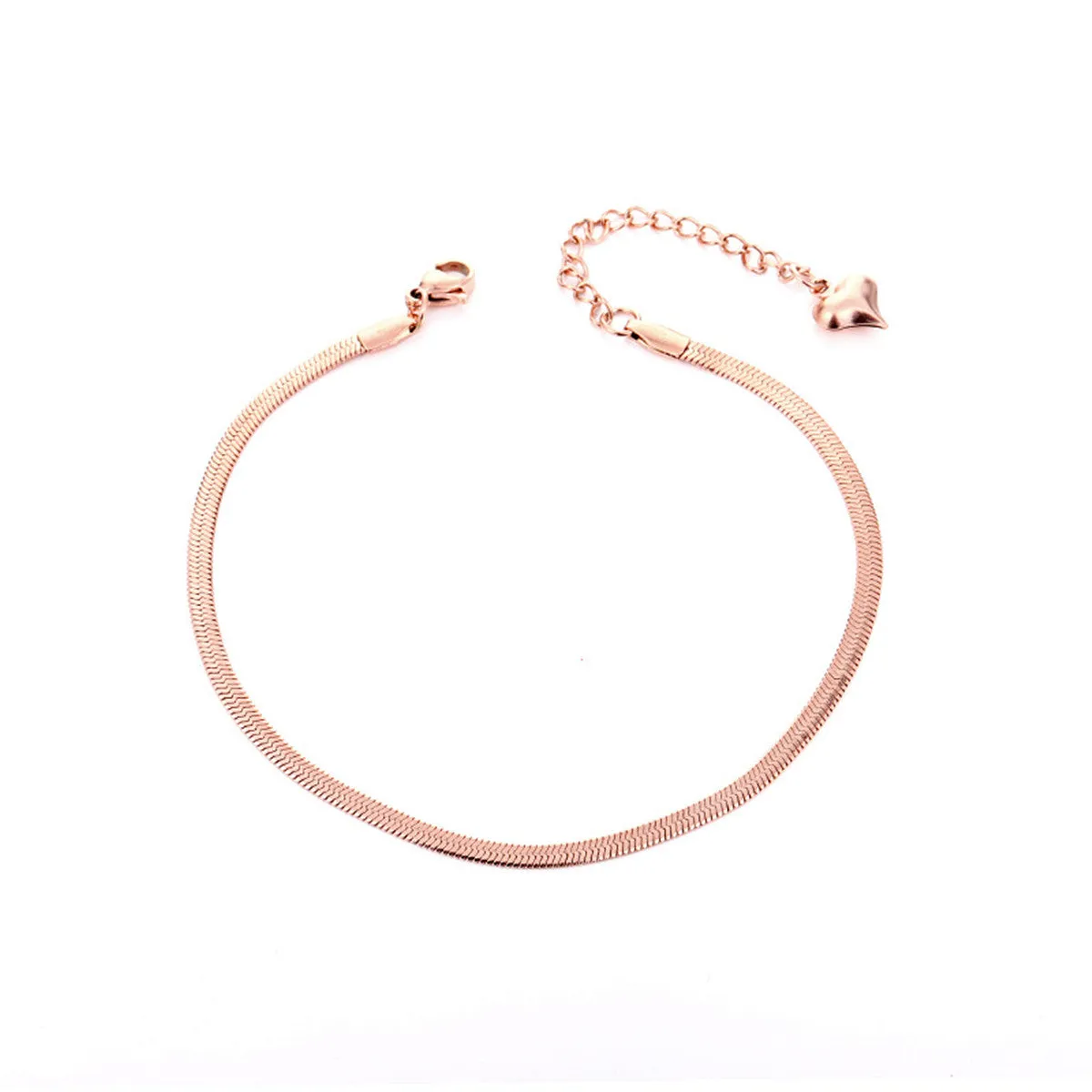 18K Rose Gold-Plated Snake Chain Anklet