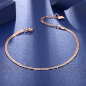 18K Rose Gold-Plated Snake Chain Anklet