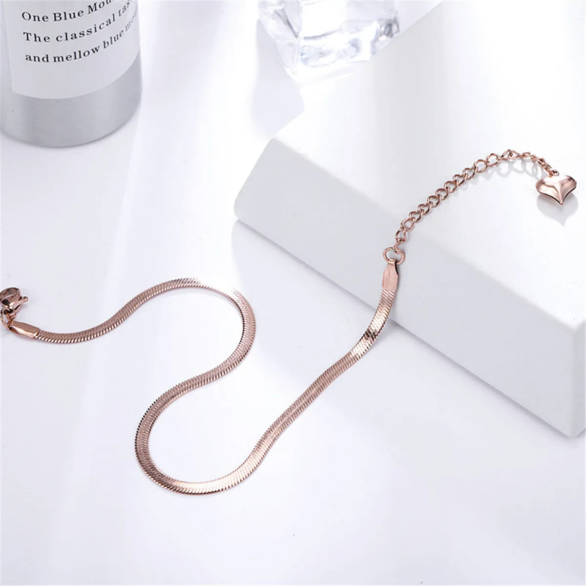 18K Rose Gold-Plated Snake Chain Anklet