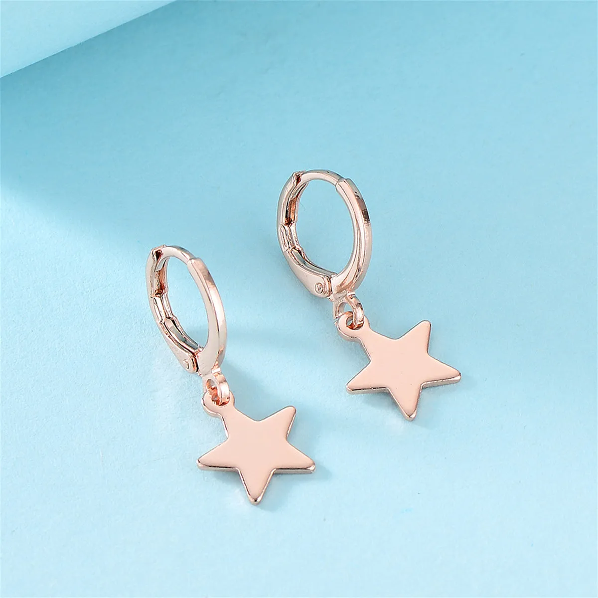 18K Rose Gold-Plated Star Huggie Earrings