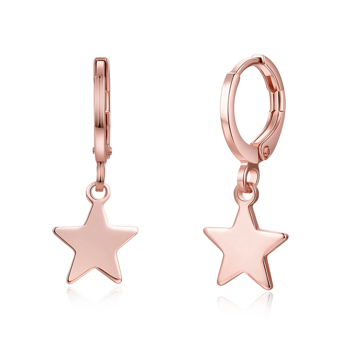 18K Rose Gold-Plated Star Huggie Earrings