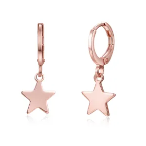 18K Rose Gold-Plated Star Huggie Earrings