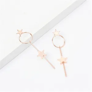 18K Rose Gold-Plated Star Magic Wand Drop Earrings