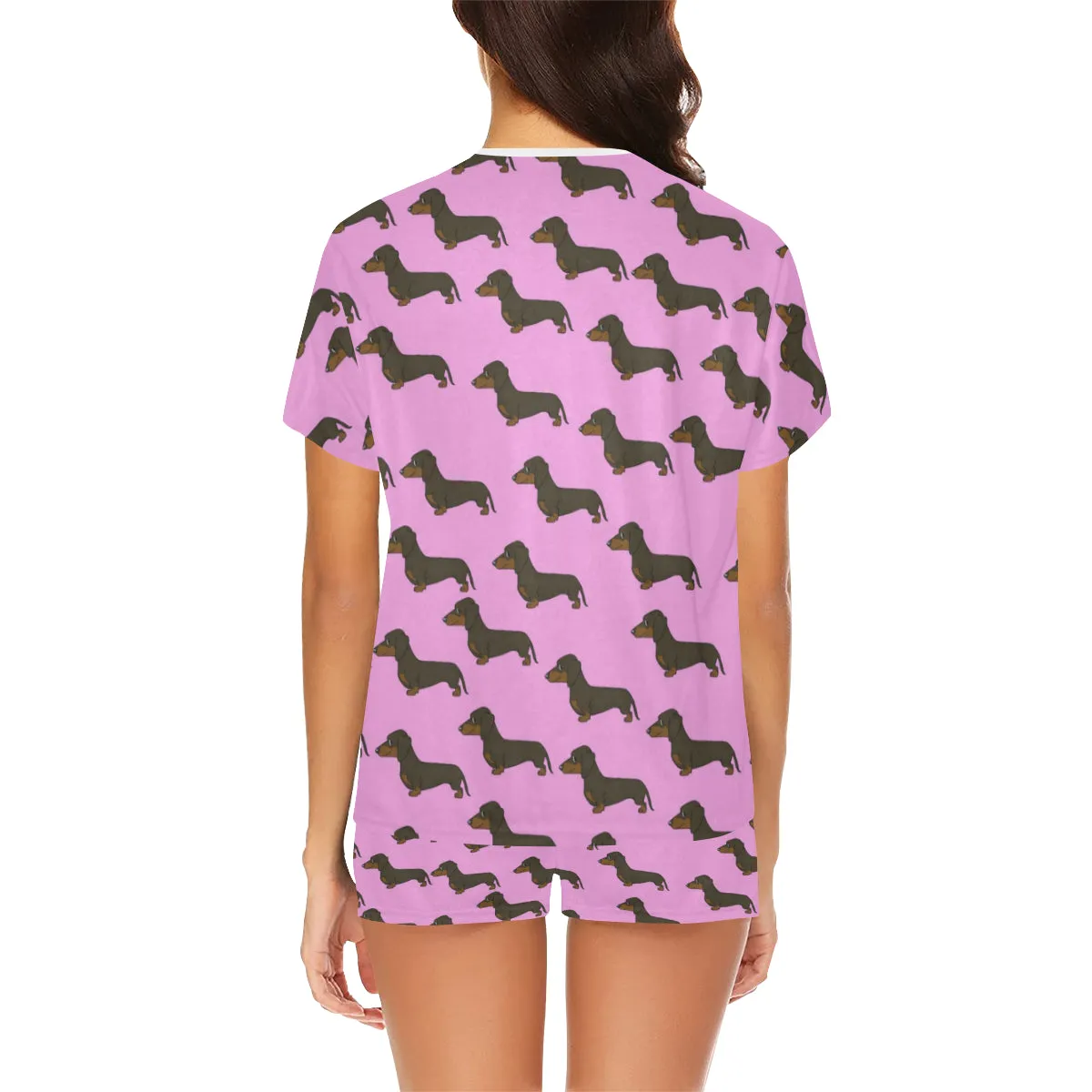 2 Piece Dachshund PJ Set - Pink