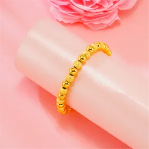 24K Gold-Plated Alternating Frosted Bead Bracelet
