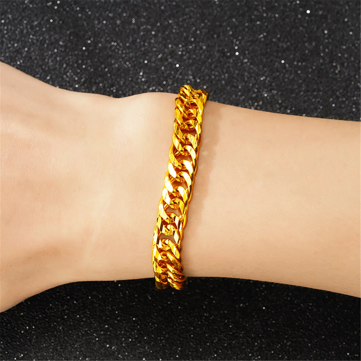 24K Gold-Plated Figaro Link Bracelet