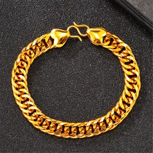 24K Gold-Plated Figaro Link Bracelet