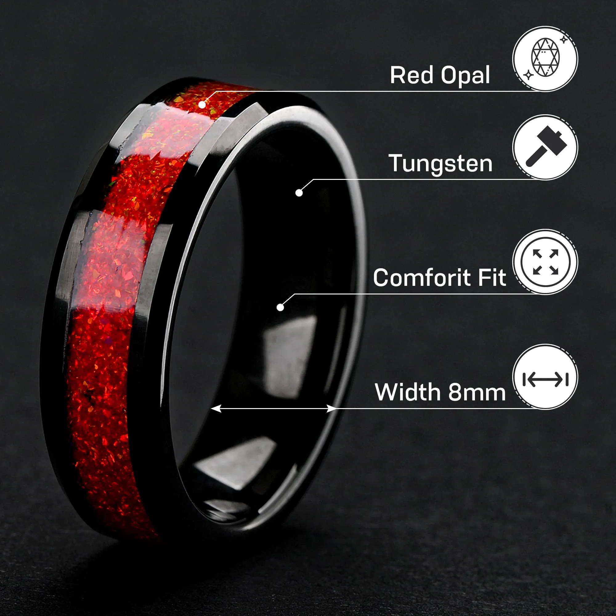 3 PCs Engagement Ring Set | Stainless Steel Ring for Women | Tungsten Wedding Bands for Him & Her