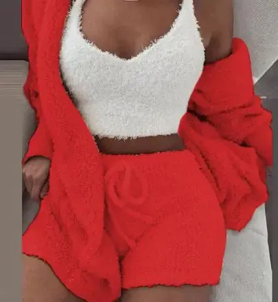3-Piece Women's Plush Loungewear Set