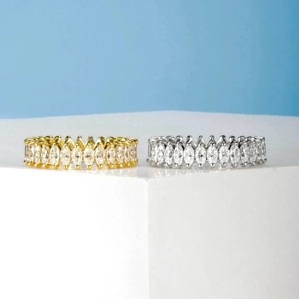 3.0 Ctw Marquise Cut Diamond Wedding Band