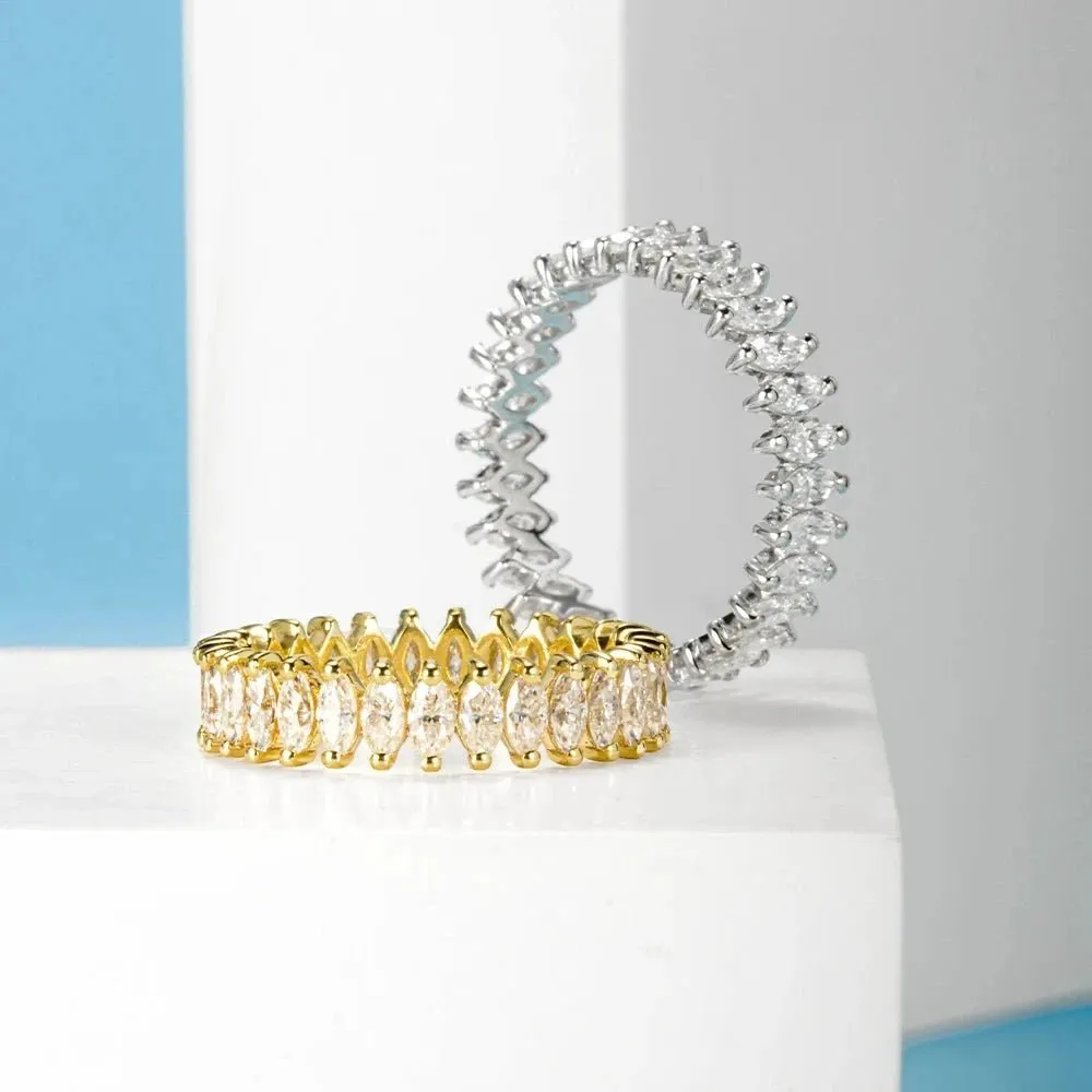 3.0 Ctw Marquise Cut Diamond Wedding Band