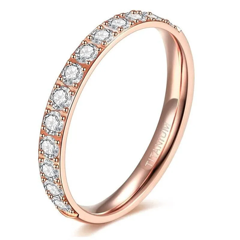 3mm Half Eternity Diamond Statement Titanium Wedding Band