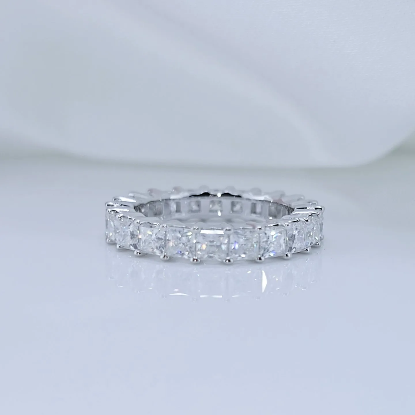3mm Princess Cut Diamond Eternity Wedding Band