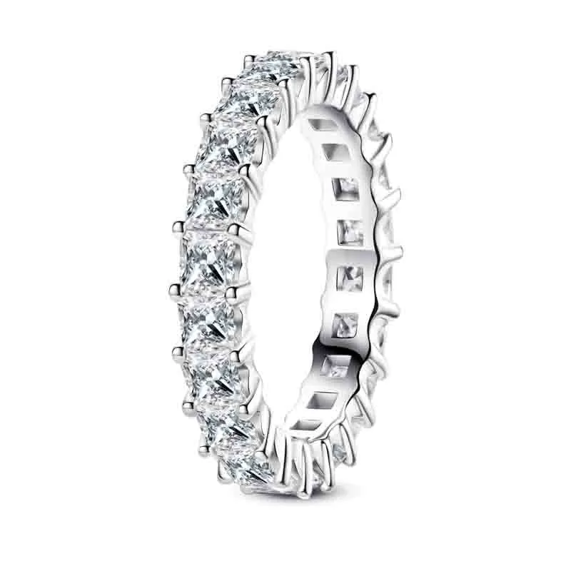 3mm Princess Cut Diamond Eternity Wedding Band