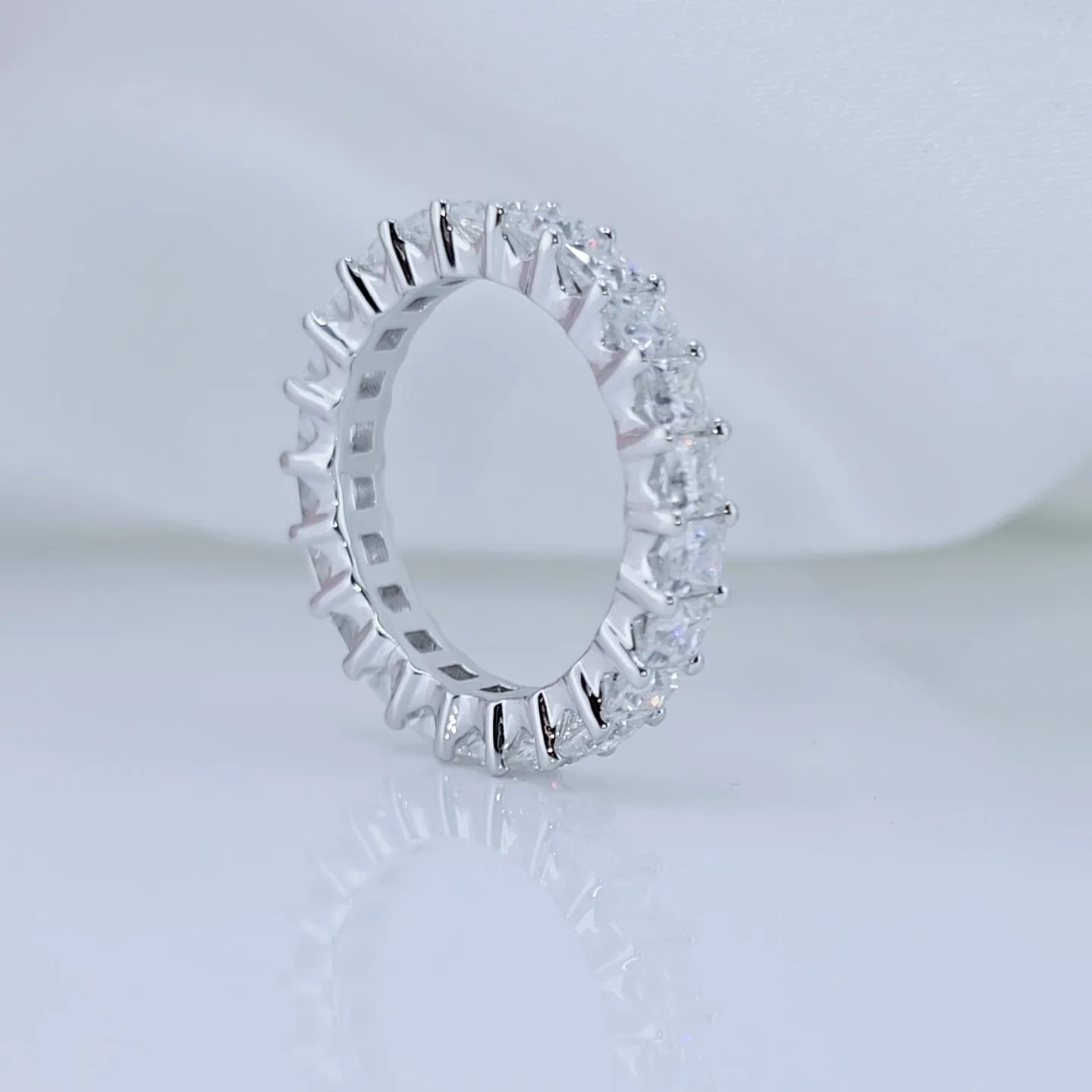 3mm Princess Cut Diamond Eternity Wedding Band