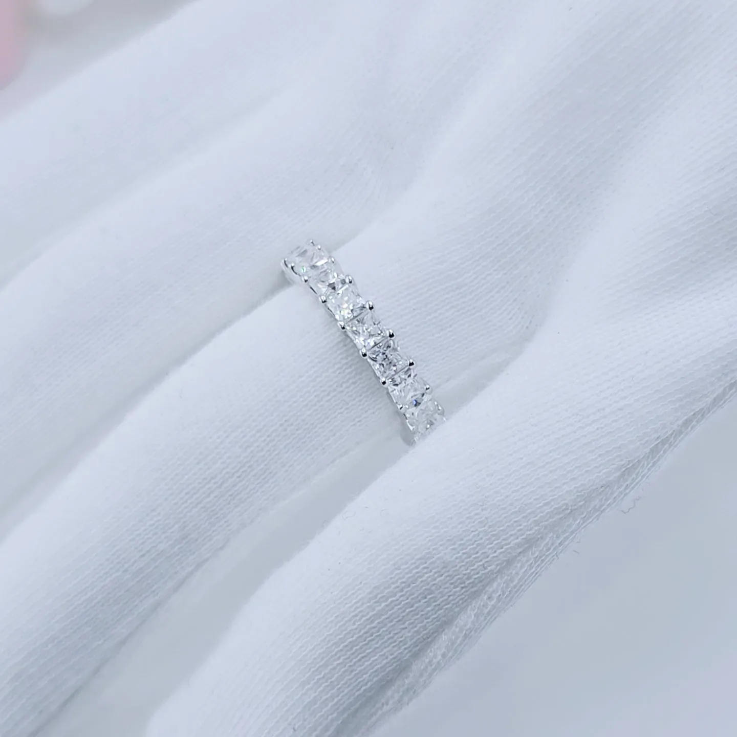 3mm Princess Cut Diamond Eternity Wedding Band