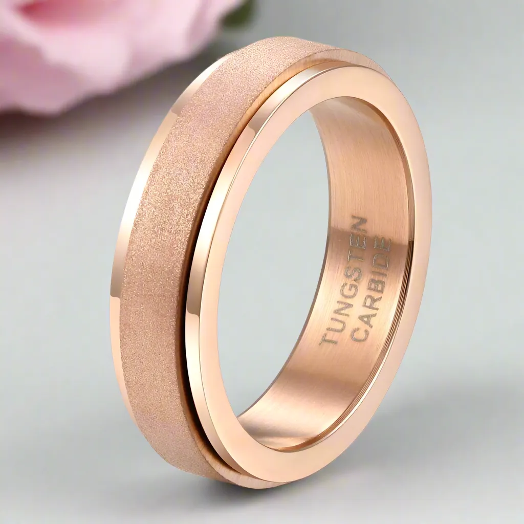 6mm Rotating Decompression Spinner Wedding Band