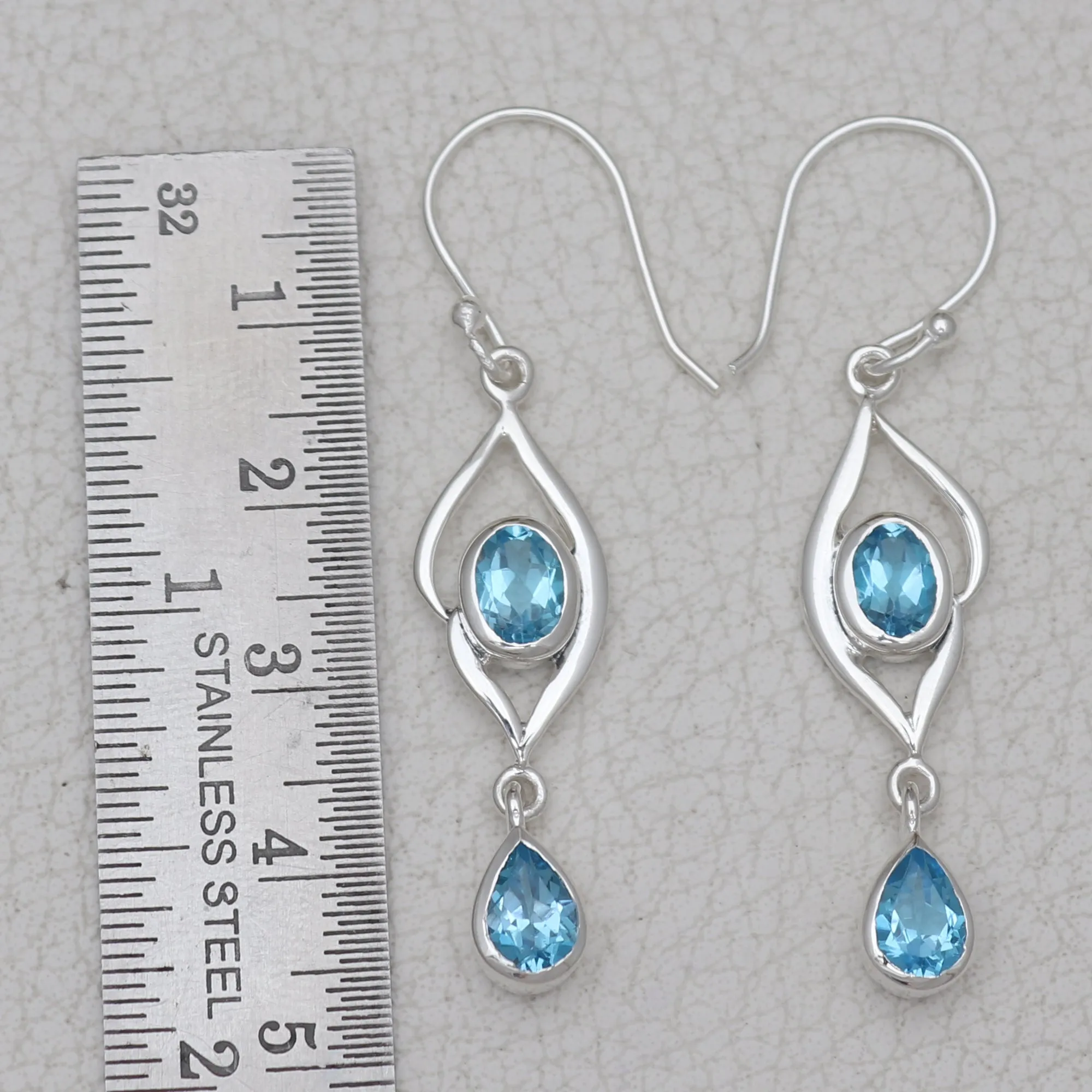 925 Starling Silver Garnet Earrings