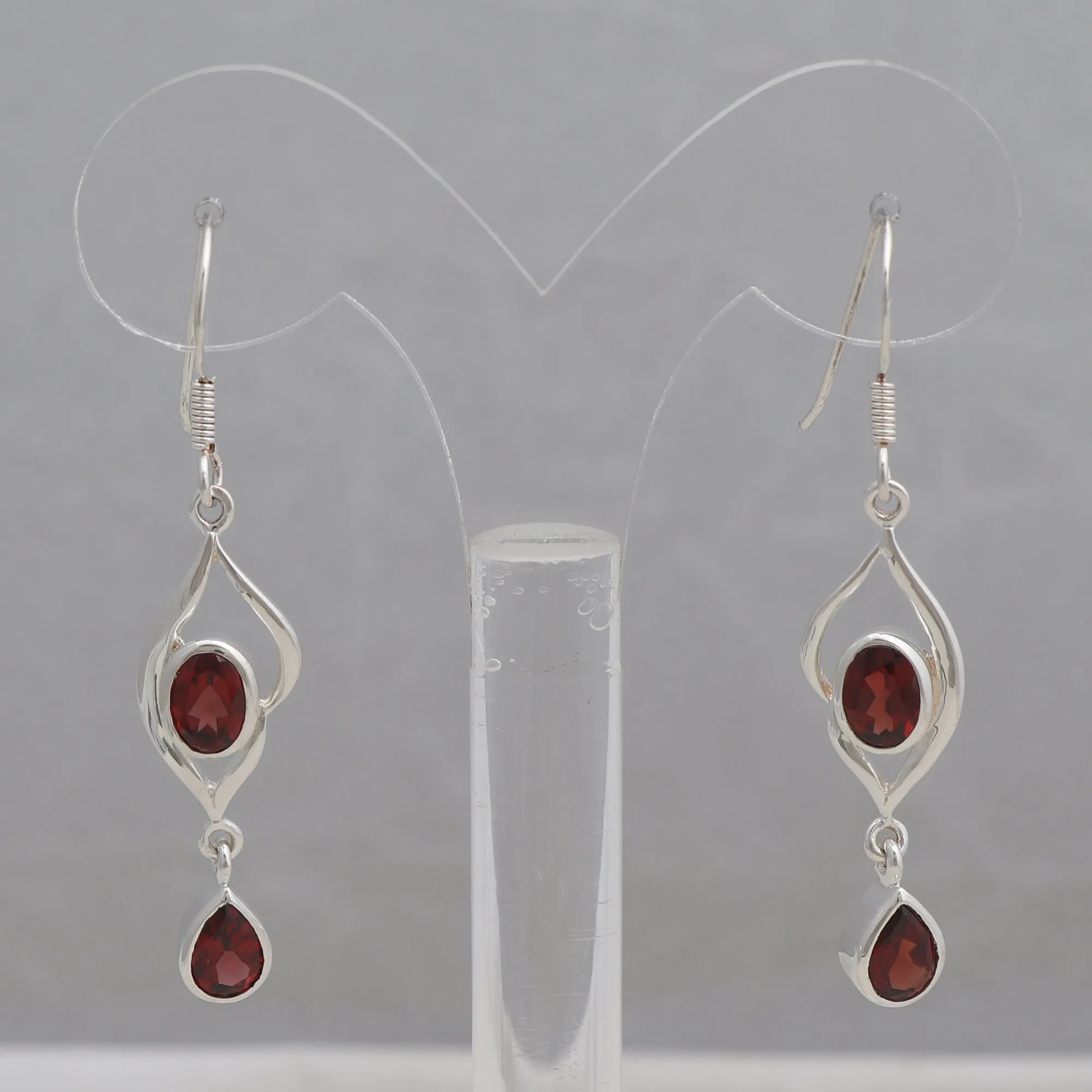 925 Starling Silver Garnet Earrings