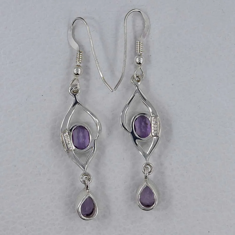 925 Starling Silver Garnet Earrings
