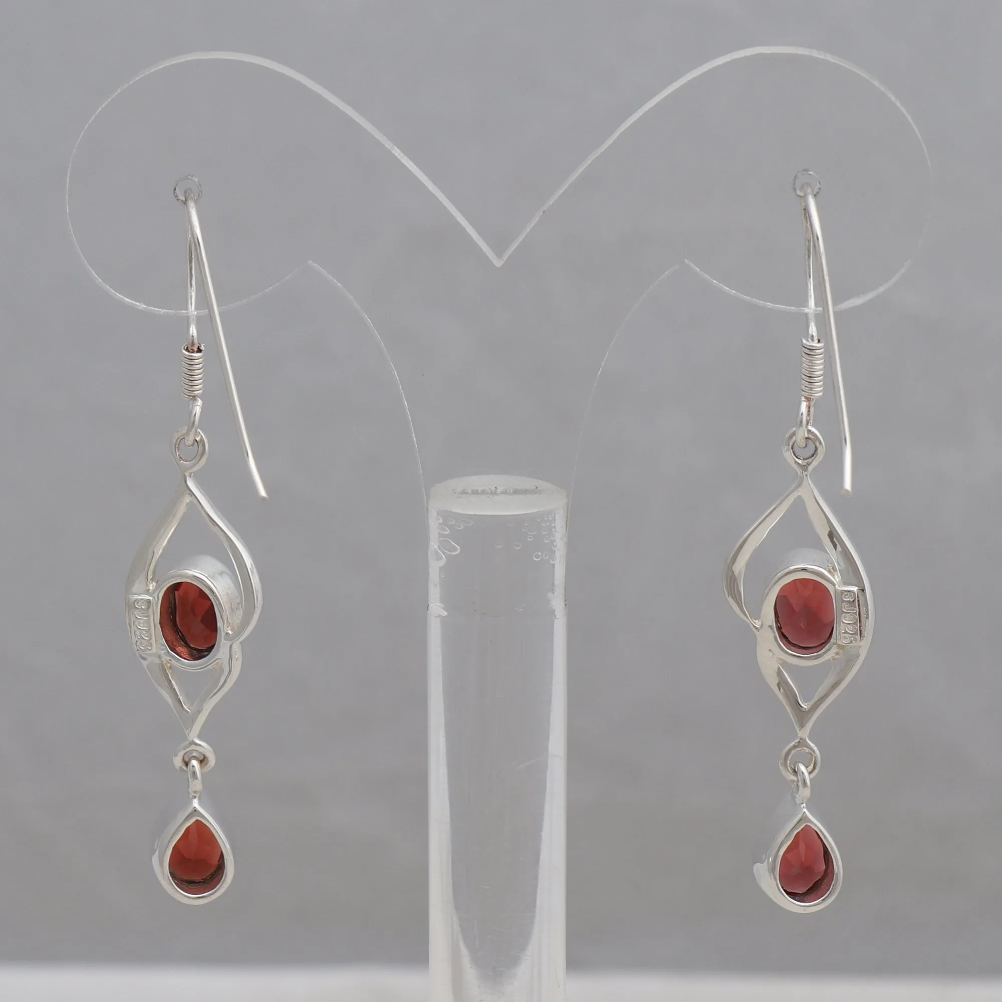925 Starling Silver Garnet Earrings