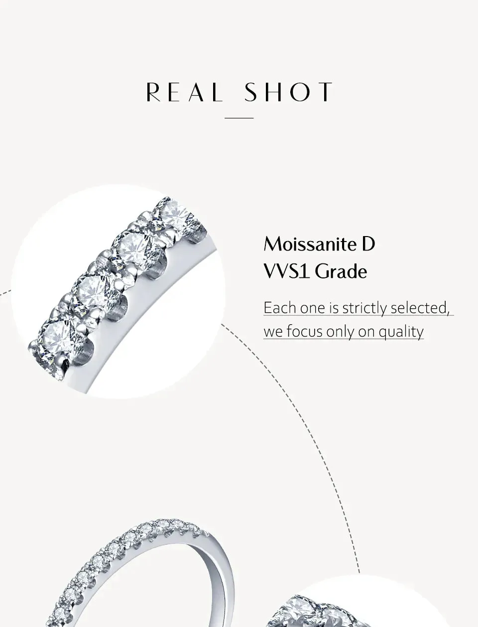925 Sterling Silver / Gold Plated Ring Round Excellent Cut Moissanite Ring for Girls Women Jewelry