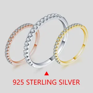 925 Sterling Silver / Gold Plated Ring Round Excellent Cut Moissanite Ring for Girls Women Jewelry