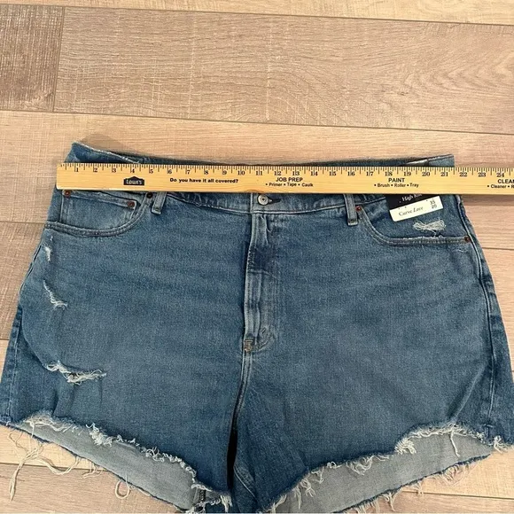 ABERCROMBIE AND FITCH WOMENS 4” DENIM MOM SHORTS NWT CURVE LOVE 35/20