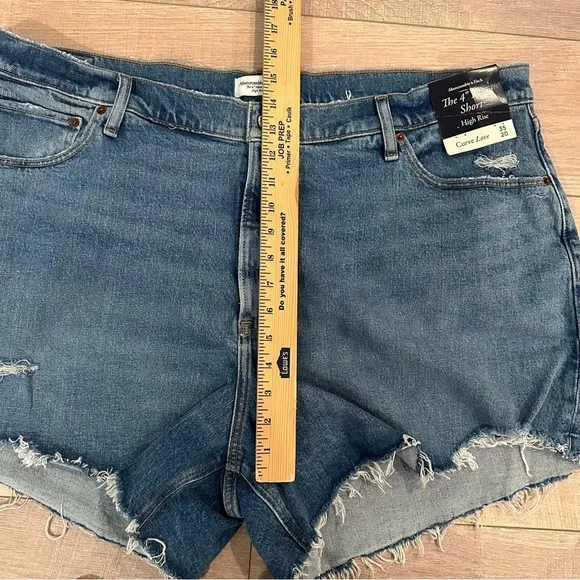 ABERCROMBIE AND FITCH WOMENS 4” DENIM MOM SHORTS NWT CURVE LOVE 35/20