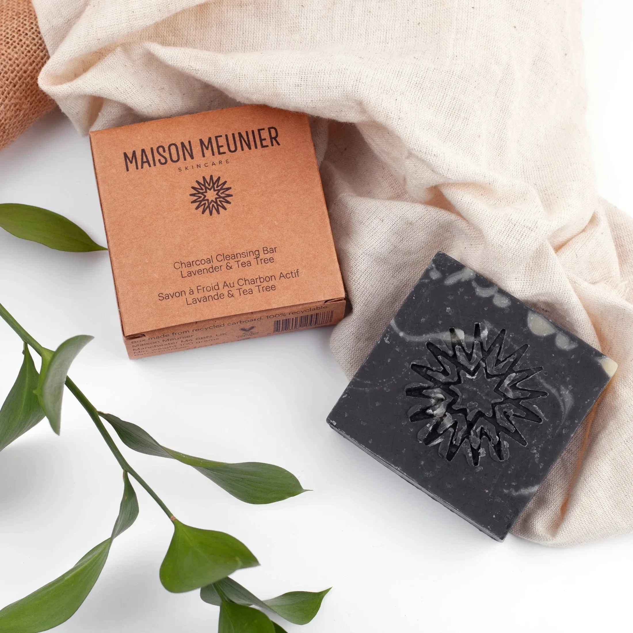Activated Charcoal Face & Body Vegan Cleansing Bar | Lavender & Tea Tree 100g