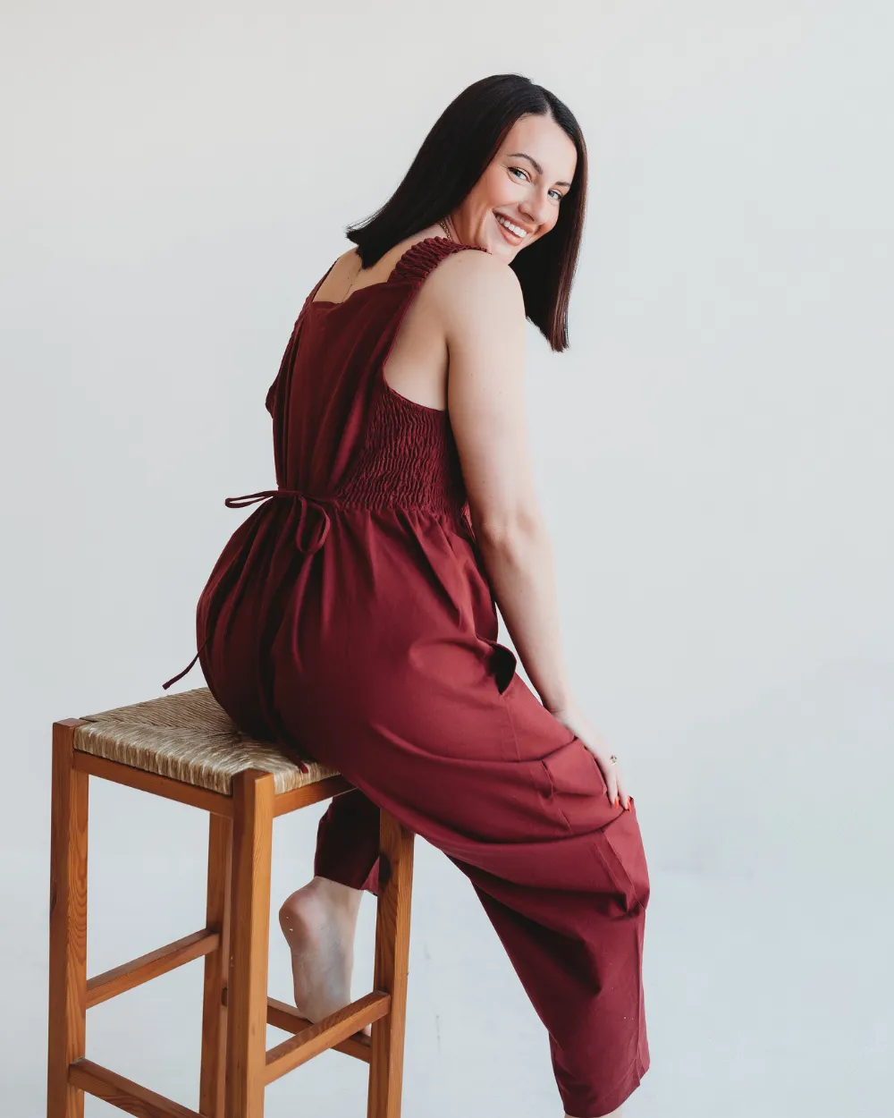 Alice Burgundy Dungarees