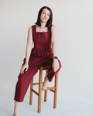 Alice Burgundy Dungarees