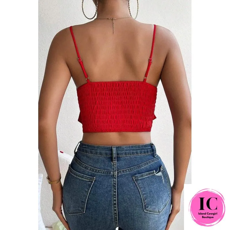 All About It Red Cami Top