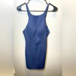 Alyce Paris Women's Navy Sparkly Bodycon Mini Open Back Dress Size‎ 0