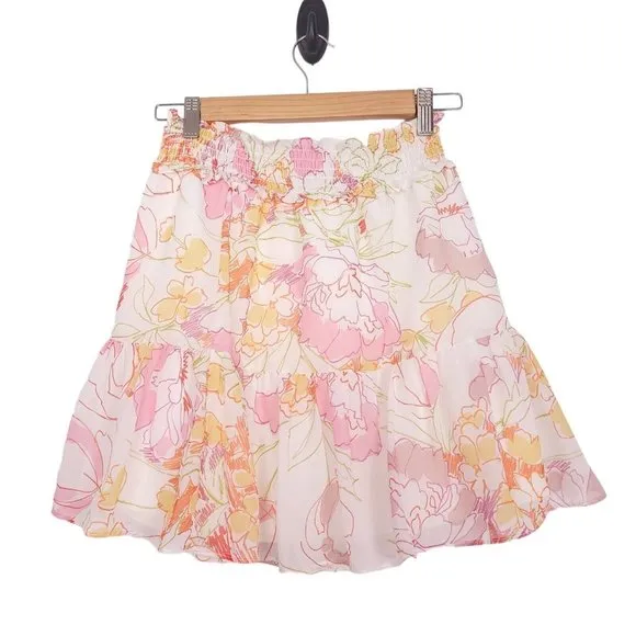 AMANDA UPRICHARD Renata Floral Mini Skirt In Chesapeake SIZE XS