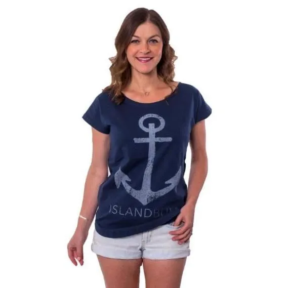 Anchor Scoop Neck Tee - Classic Blue