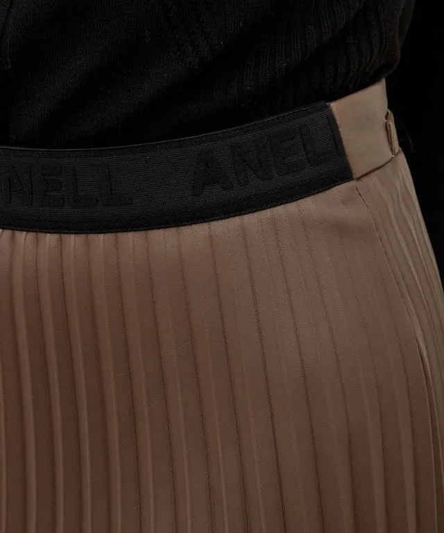 Anell Golf Bold Pleated Skirt - Brown
