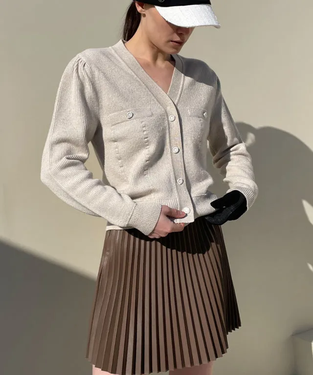 Anell Golf Bold Pleated Skirt - Brown