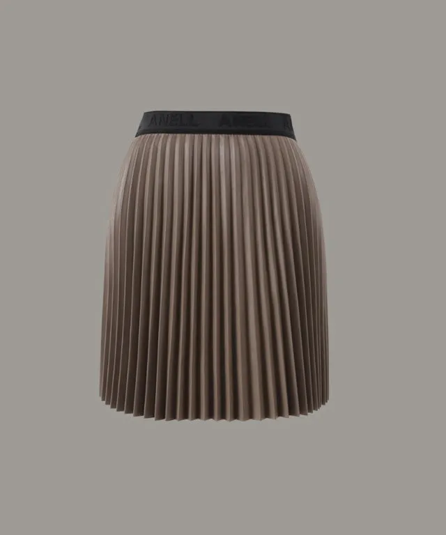 Anell Golf Bold Pleated Skirt - Brown