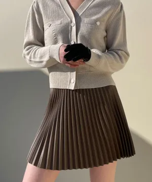 Anell Golf Bold Pleated Skirt - Brown