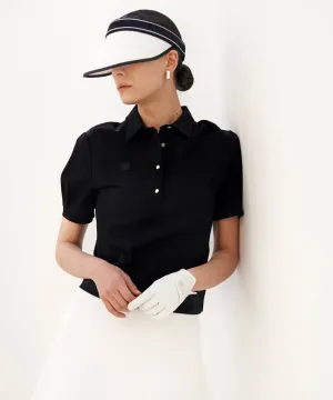 Anell Golf Light Slim Puff Top - Black