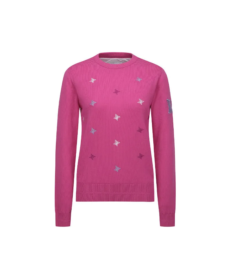 ANEW Golf Women Logo Pattern Wind Block Pullover - Pink