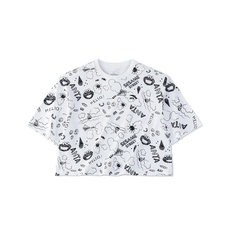 ANTA Women's IP Sesame Street Lifestyle SS Tee Shirt