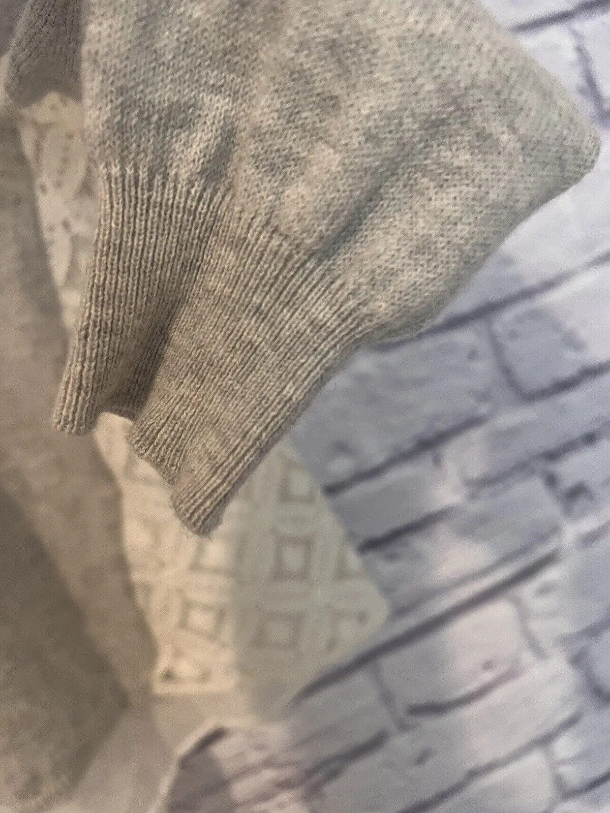 ANTHROPOLOGIE Seen Worn Kept Gray Knit Sweater Sz S Cream Lace Back Boho