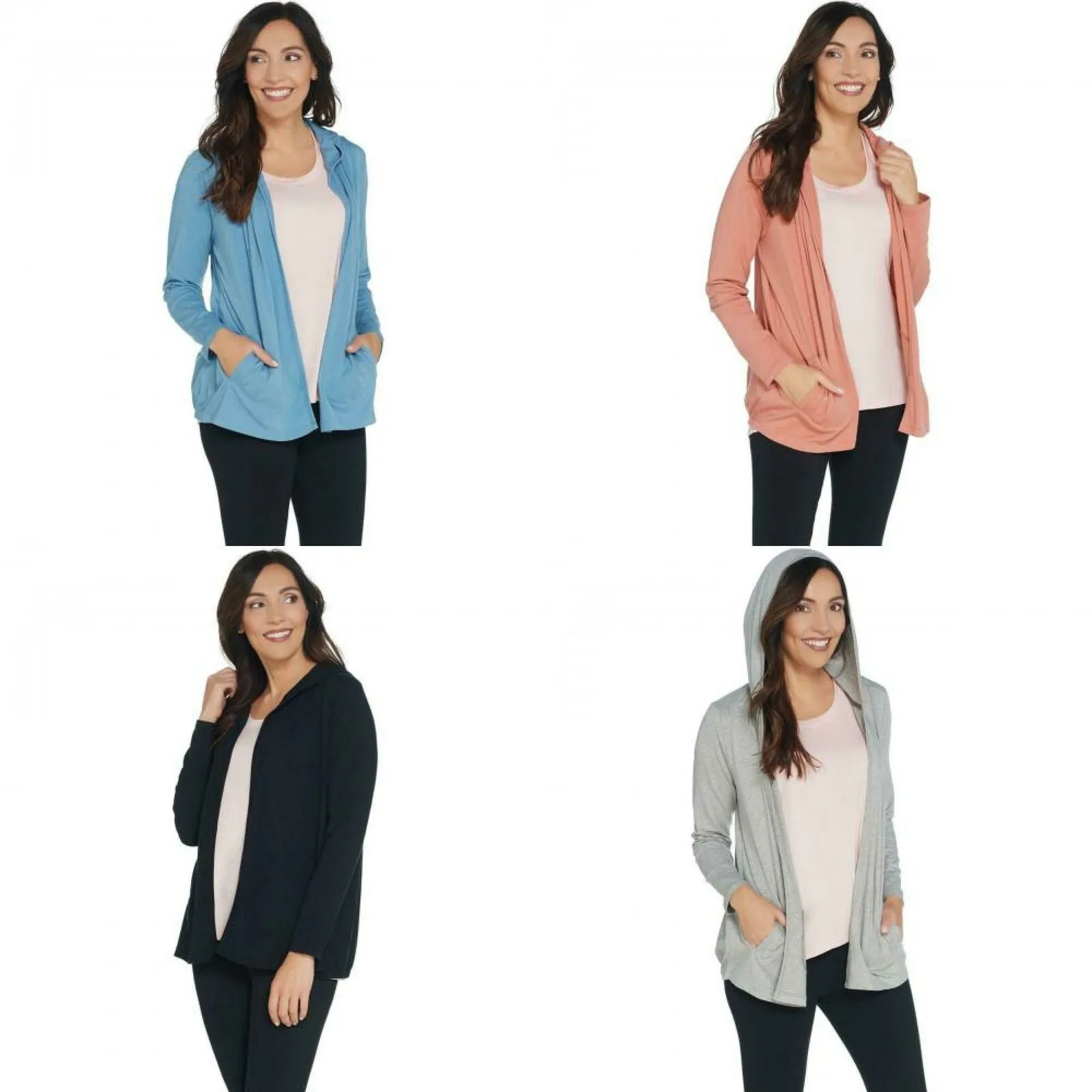 AnyBody Women's Cozy Knit Hooded Cardigan