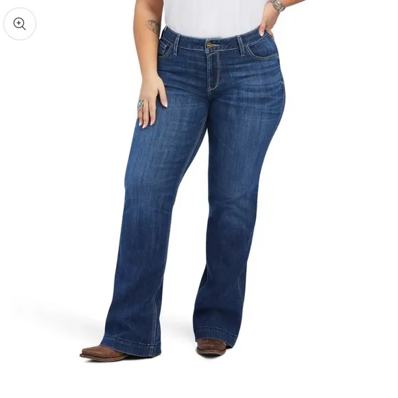 Ariat Women's Trouser Mid Rise Amaryllis Wide Leg Jean Irvine