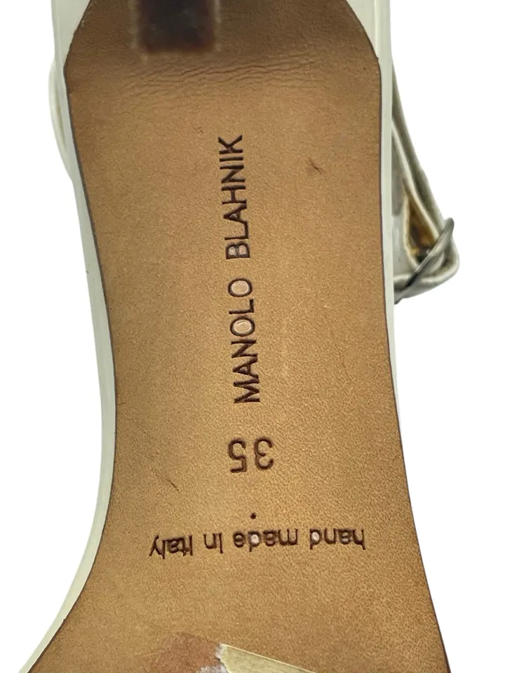 AS IS Manolo Blahnik Leather Chaos Heels Women's Size 35 = 5
